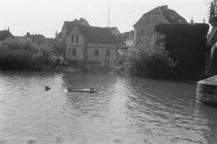 Stadt : Kleine Stadt am Ufer eines Gewässers.