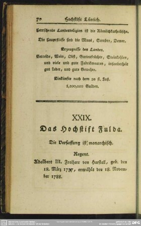 XXIX. Das Hochstift Fulda