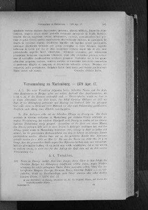 Versammlung zu Marienburg. - 1379 Apr. 17.