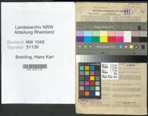 Entnazifizierung Hans Karl Breiding , geb. 03.10.1907 (Verwaltungsangestellter)
