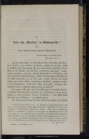 V. Ueber das "Schuldig" im Schwurgericht