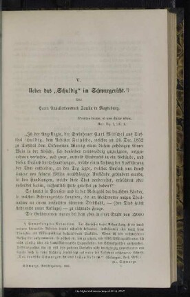 V. Ueber das "Schuldig" im Schwurgericht