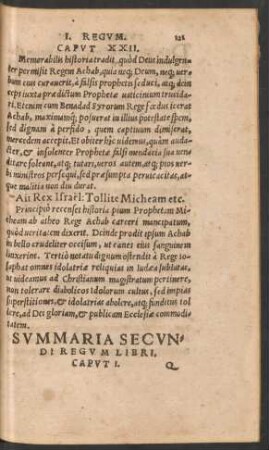 Summaria Secundi Regum Libri.