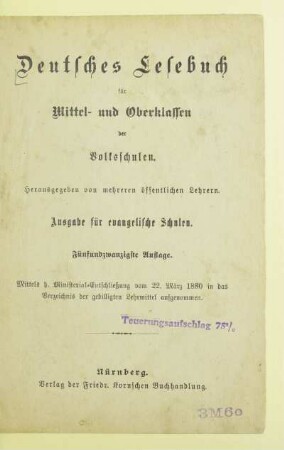 Deutsches Lesebuch für Mittel- und Oberklassen der Volksschulen