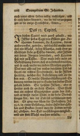 1228-1256, Das 12. Capitel