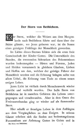 Der Stern von Bethlehem.