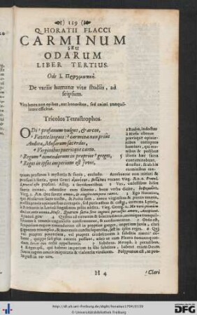 Carminum Seu Odarum Liber Tertius.