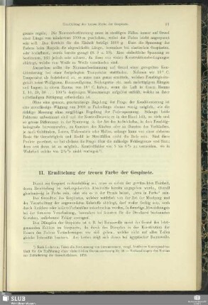 II. Ermittelung der treuen Farbe der Gespinste