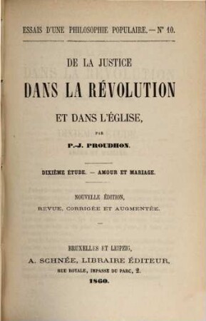 De la justice dans la révolution et dans l'église, 10. Amour et mariage
