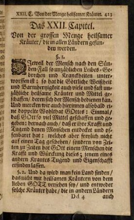 423-433, Das XXII. Capitel.