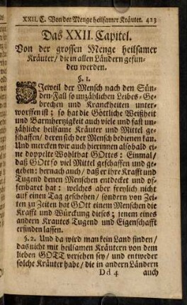 423-433, Das XXII. Capitel.