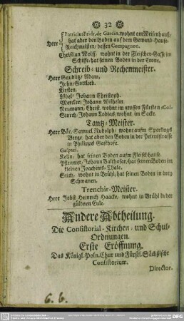 Andere Abtheilung. Die Consortial-Kirchen- und Schul-Ordnungen