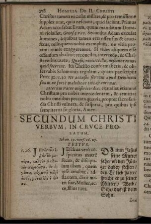 Secundum Christi Verbum, In Cruce Prolatum. Iohan. 19. vers. 26. 27.