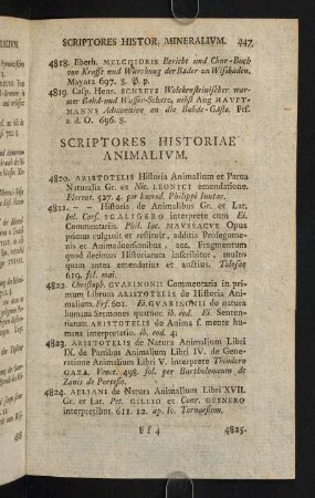 447-471, Scriptores Historiae Animalium - Scriptores Historiae Plantarum