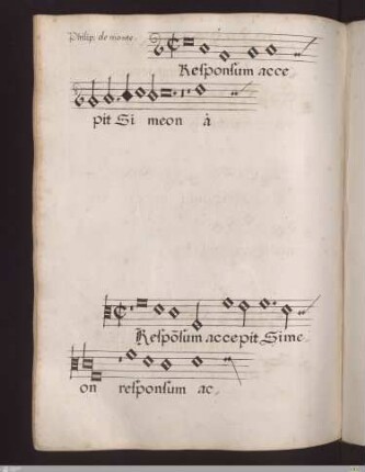 Philippus de Monte : Responsum accepit Simeon