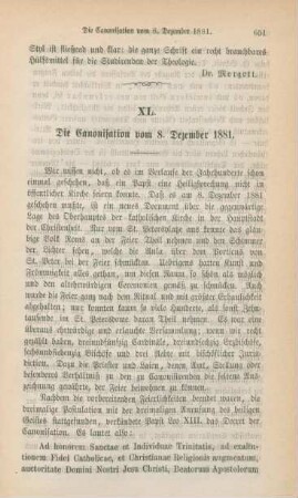 651-657 Die Canonisation vom 8. Dezember 1881
