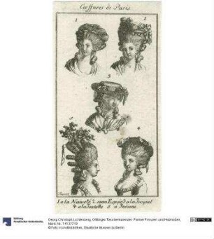 Göttinger Taschenkalender: Pariser Frisuren und Hutmoden