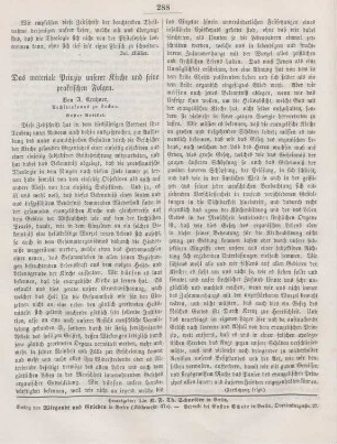 288 Das materiale Prinzip unserer Kirche und seine praktischen Folgen