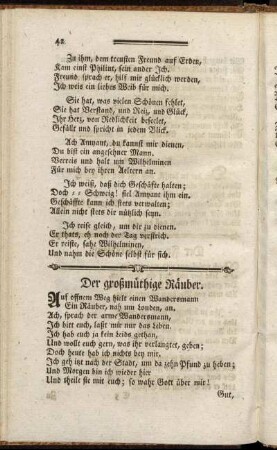 Der großmüthige Räuber.