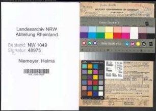 Entnazifizierung Helma Niemeyer , geb. 04.10.1885 (Dentistin)