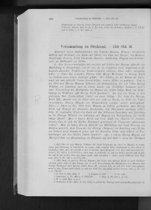 Versammlung zu Stralsund. - 1369 Okt. 21.