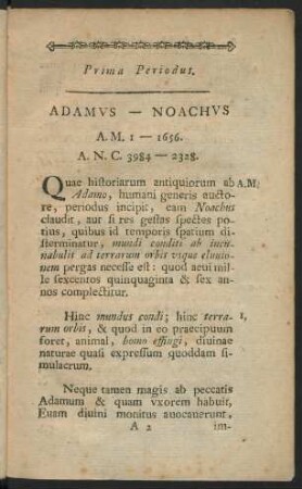 Prima Periodus. Adamus - Noachus.