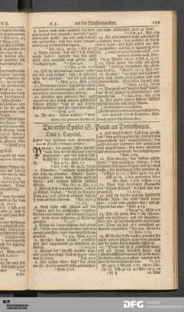 Die erste Epistel S. Pauli an Timotheum.