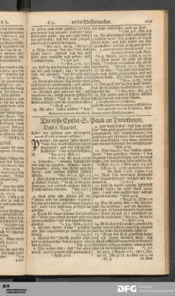Die erste Epistel S. Pauli an Timotheum.