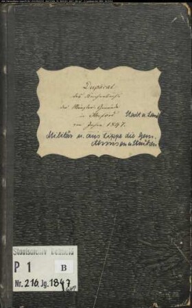 Kirchenbuchduplikat der evangelisch-lutherischen Münstergemeinde Herford, Kreis Herford (GHT 1847) (Gemeinde: Evangelische Münster-Gemeinde Herford)