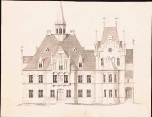 Herrenhaus Schönborn Umbau: Aufriss der Hauptfassade, Maßstabsleiste