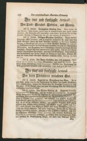 Der fünf und funfzigste Articul Von deren Ubelthätern verlassenen Gut.