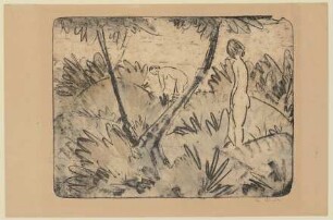 Zwei Mädchen mit gegabeltem Baum