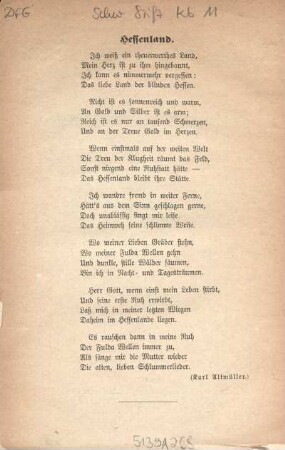 [Gedicht:] Hessenland.