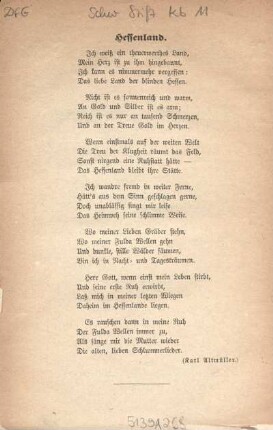 [Gedicht:] Hessenland.