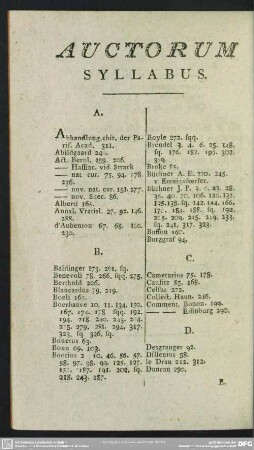 Auctorum Syllabus