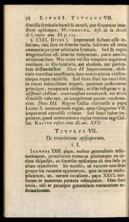 Titulus VII. De translatione episcoporum.