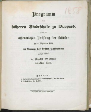 Der lateinische Unterricht auf der höheren Stadtschule