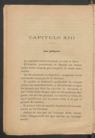 Capítulo XIII - Los peligros.