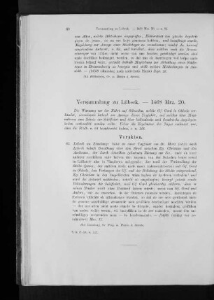 Versammlung zu Lübeck. - 1468 Mrz. 20.