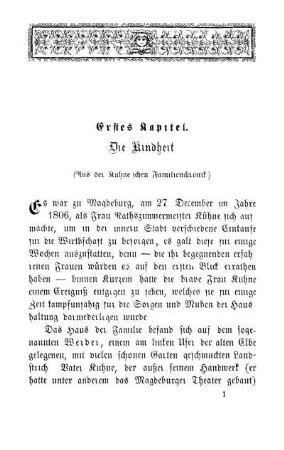 Erstes Kapitel. Die Kindheit