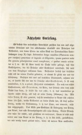 Achtzehnte Vorlesung