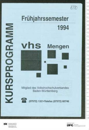 Programm 1. Semester 1994