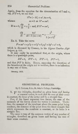 Geometrical problems.