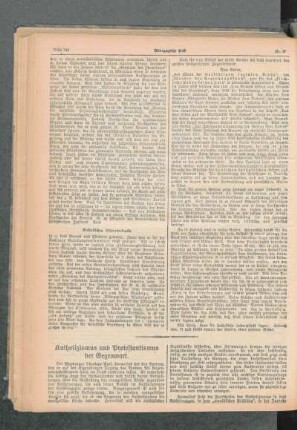 Katholizismus und Protestantismus der Gegenwart