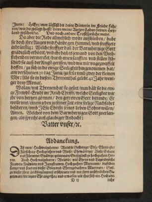 Abdanckung.