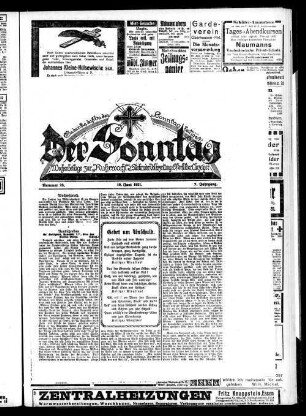 Der Sonntag. 1920-1922