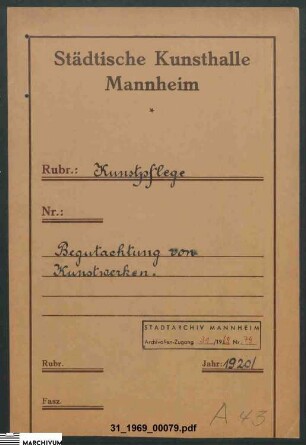 Begutachtung von Kunstwerken