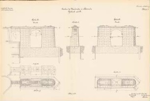 Kettenbrücke, Hameln: Pfeiler VI und VII: Ansichten, Schnitte 1:50