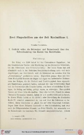 17: Zwei Flugschriften aus der Zeit Maximilians I.