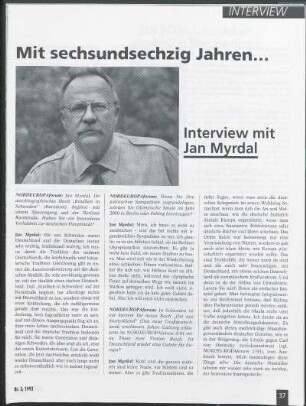 Mit sechsundsechzig Jahren... Interview mit Jan Myrdal